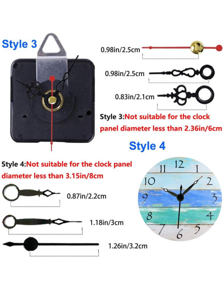 Kit de Mecanismos de Reloj HILLHOME 2 Piezas Sin Tictac Kit de Mecanismos de Reloj HILLHOME 2 Piezas Sin Tictac