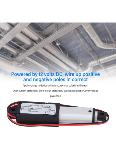 Actuador Eléctrico Lineal 12V Eujgoov 20mm 150N Compacto