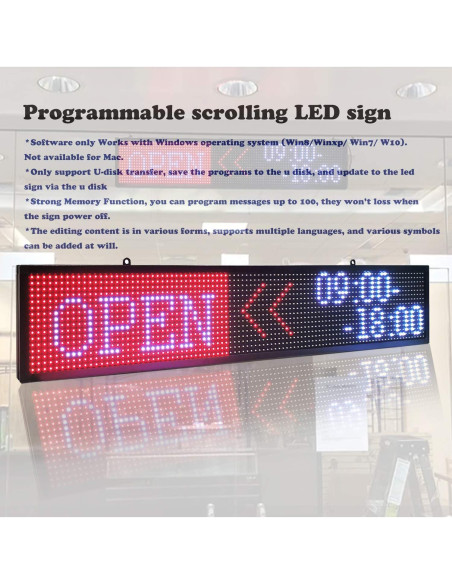 Cartel LED Programable P10 DS ledsign 99x19 cm Color Completo Cartel LED Programable P10 DS ledsign 99x19 cm Color Completo