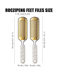 Raspador de pies Roczipeng blanco de acero inoxidable 28.5 cm 2