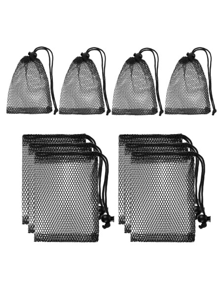 10 Bolsas de Malla Negra con Cierre de Cuerda 20x15 cm YUXIANLB 10 Bolsas de Malla Negra con Cierre de Cuerda 20x15 cm YUXIANLB