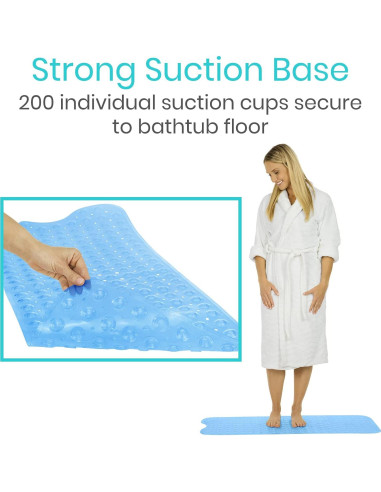 Alfombrilla Antideslizante de Bañera Vive 96.5x38.1cm Azul