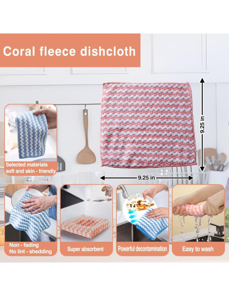 Juego de 10 Paños de Cocina Reutilizables XINARIO - Microfibra y Alambre Juego de 10 Paños de Cocina Reutilizables XINARIO - Microfibra y Alambre