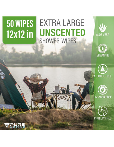Toallitas Corporales Biodegradables Pure Active 50 Unidades