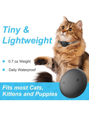 Rastreador GPS para Gatos Vebiso, Impermeable, Sin Cuota Mensual