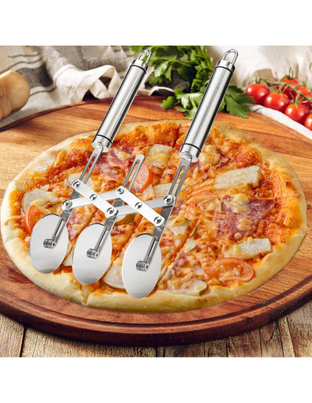 Cortador de Masa Expandible AGUMINY 3 Ruedas Acero Inoxidable Cortador de Masa Expandible AGUMINY 3 Ruedas Acero Inoxidable