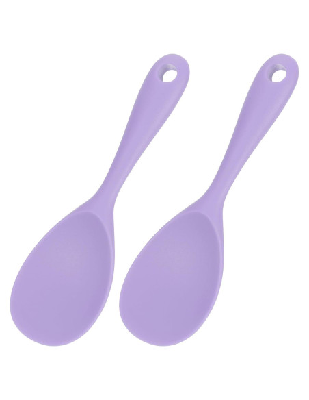 Cucharón de Arroz Silicona Antiadherente uxcell - 2 Piezas Morado Cucharón de Arroz Silicona Antiadherente uxcell - 2 Piezas Morado