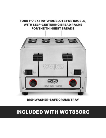 Tostadora Waring WCT850RC 4 Rebanadas Acero Inoxidable 1800W Tostadora Waring WCT850RC 4 Rebanadas Acero Inoxidable 1800W