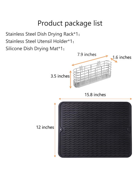 Escurridor de Platos NiuYichee Acero Inoxidable 38.6x27.9 cm Escurridor de Platos NiuYichee Acero Inoxidable 38.6x27.9 cm
