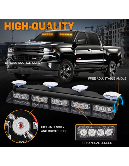 Luces Estroboscópicas Ámbar XRIDONSEN 2x 40 LED 1.90kg Luces Estroboscópicas Ámbar XRIDONSEN 2x 40 LED 1.90kg