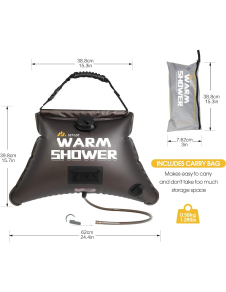 Ducha Solar SUVAST 15L Portátil para Camping - Resistente Ducha Solar SUVAST 15L Portátil para Camping - Resistente