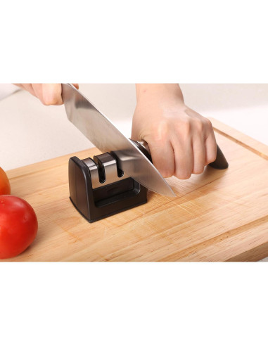 Afilador de cuchillos Ergo Chef Fastedge 2 etapas, negro