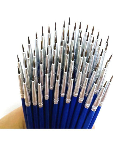Paquete de 60 Pinceles RUIHCBY Punta Fina para Pintura