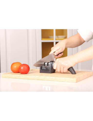 Afilador de cuchillos Ergo Chef Fastedge 2 etapas, negro