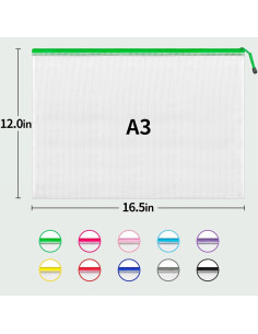 Bolsas de Malla con Cremallera JARLINK A3 12 Pcs 42x31 cm 2