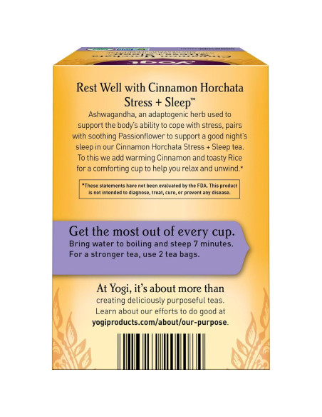 Té Orgánico Yogi Canela Horchata 64 Bolsitas - Sueño Té Orgánico Yogi Canela Horchata 64 Bolsitas - Sueño