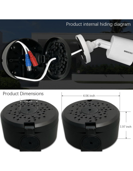 Caja de Conexiones para Cámara de Seguridad OOSSXX 10x10cm Caja de Conexiones para Cámara de Seguridad OOSSXX 10x10cm