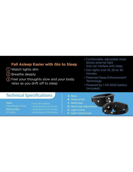 Máscara de Sueño Sound Oasis GTS-2000 con Puntos Glo Máscara de Sueño Sound Oasis GTS-2000 con Puntos Glo