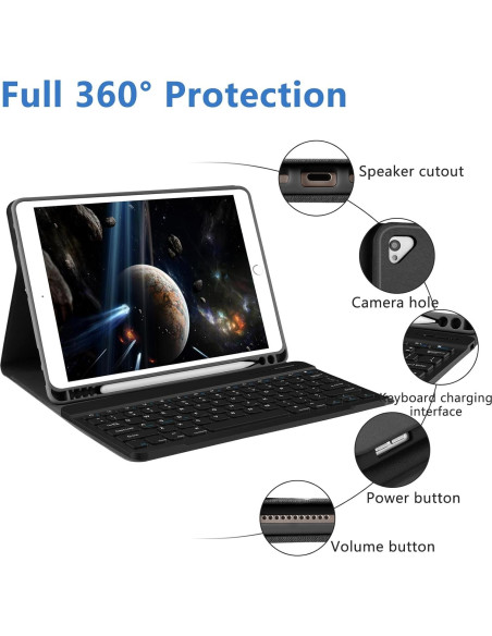 Funda con Teclado Inalámbrico COO para iPad 10.2" 9 Gen Funda con Teclado Inalámbrico COO para iPad 10.2" 9 Gen