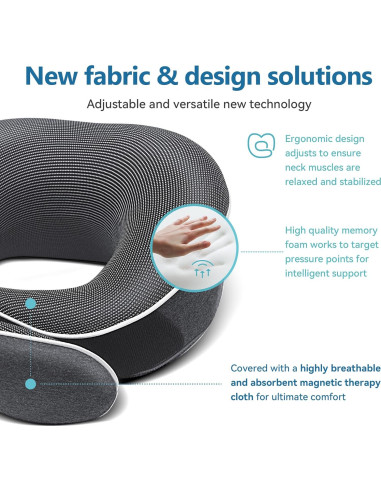 Almohada de Viaje Proglobe Espuma de Memoria Ajustable