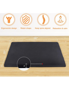 Mat de Meditación FelizMax 91x71cm Algodón Orgánico Negro 2