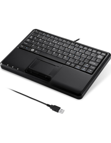 Teclado USB Perixx PERIBOARD-510H Plus con Touchpad Negro