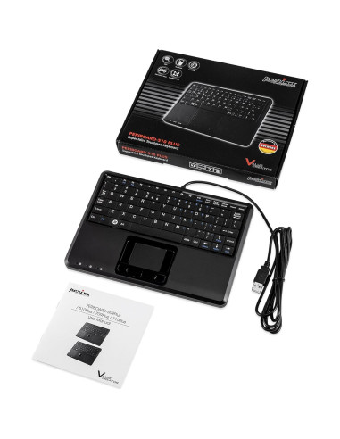 Teclado USB Perixx PERIBOARD-510H Plus con Touchpad Negro