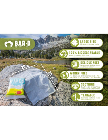 Toallitas Biodegradables Bar-D con Aloe Vera y Árbol de Té