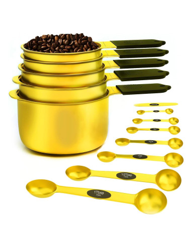 Juego de Tazas y Cucharas Medidoras Magnéticas LIFETOWE 13 Piezas