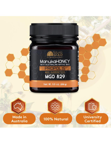 Miel Cruda Manuka Nature's Gold MGO 829+ con Propolis 250g