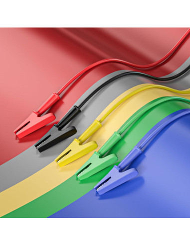 Cables de Prueba Eléctrica Goupchn 0.5m con Clips Cocodrilo 5PCS