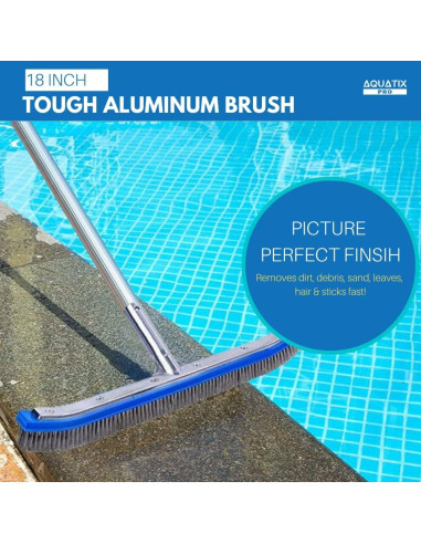 Cepillo de limpieza para piscina Aquatix Pro 45.72 cm acero