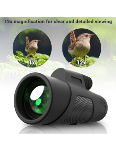 Telescopio Monocular 12x42 AMITHER con Adaptador para Smartphone 2