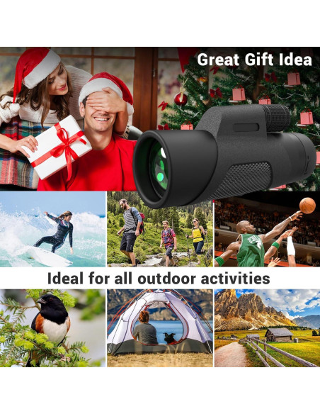 Telescopio Monocular 12x42 AMITHER con Adaptador para Smartphone Telescopio Monocular 12x42 AMITHER con Adaptador para Smartphone