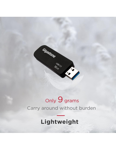 Gigastone Z30 16GB USB 3.0 Unidad Flash Retráctil Carbono