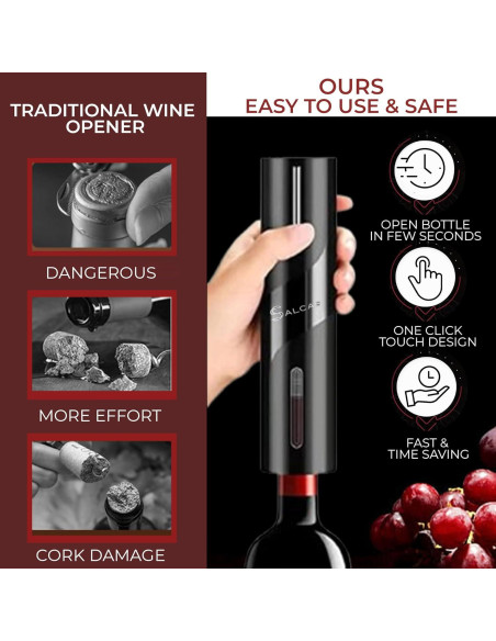 Abrebotellas Eléctrico SALCAS SE01 4 en 1 para Vino Abrebotellas Eléctrico SALCAS SE01 4 en 1 para Vino