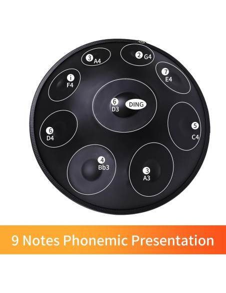 Handpan Kurd 55.88cm Re menor - 9 Notas, Sonido 440Hz Handpan Kurd 55.88cm Re menor - 9 Notas, Sonido 440Hz