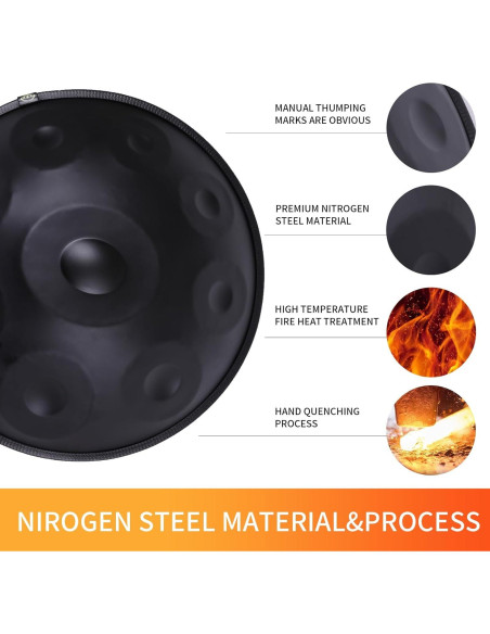 Handpan Kurd 55.88cm Re menor - 9 Notas, Sonido 440Hz Handpan Kurd 55.88cm Re menor - 9 Notas, Sonido 440Hz