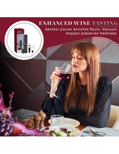 Abrebotellas Eléctrico SALCAS SE01 4 en 1 para Vino