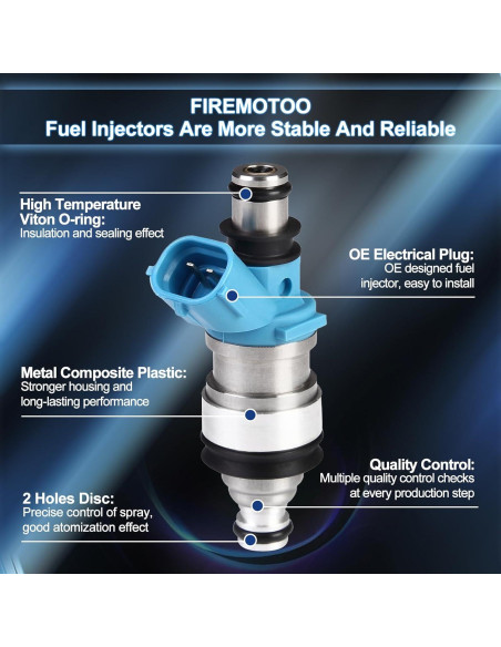 Paquete de 6 Inyectores de Combustible FIREMOTOO V6 3.0L Paquete de 6 Inyectores de Combustible FIREMOTOO V6 3.0L
