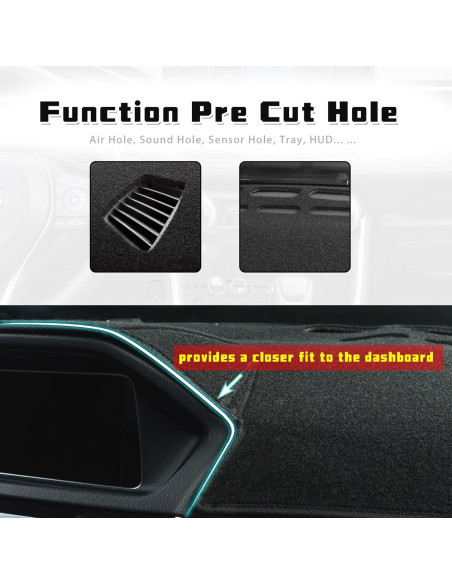 Cubierta de tablero Airyfluxx para Toyota Corolla 2019-2024 Cubierta de tablero Airyfluxx para Toyota Corolla 2019-2024
