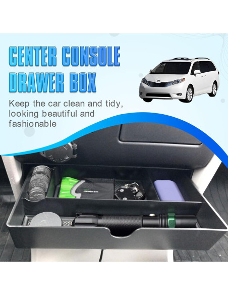 Bandeja de Cajón de Consola EDBETOS para Toyota Sienna 2015-2020 Bandeja de Cajón de Consola EDBETOS para Toyota Sienna 2015-2020