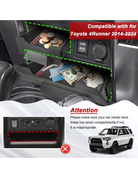 Caja de Almacenamiento Tmipakioy para Consola Central Toyota 4Runner 2014-2024 Caja de Almacenamiento Tmipakioy para Consola Central Toyota 4Runner 2014-2024
