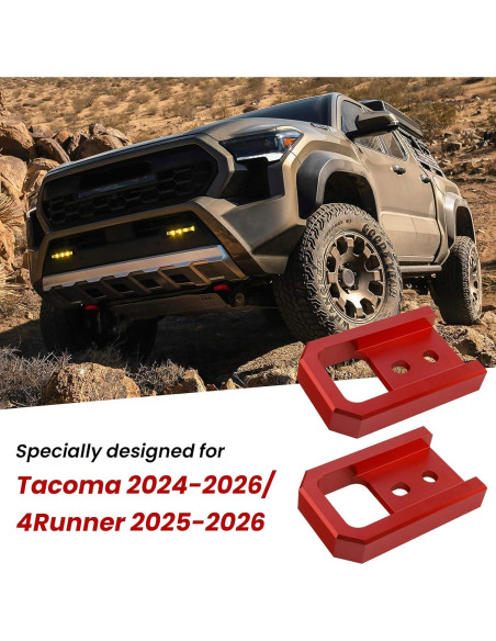 Ganchos de remolque TECHPICCO para Tacoma 2024-2026 y 4Runner 2025-2026 - Rojo Ganchos de remolque TECHPICCO para Tacoma 2024-2026 y 4Runner 2025-2026 - Rojo