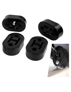 Soporte de Escape de Goma Jewkot KOTXSQ1701BL 4 Pcs Negro