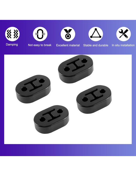 Soporte de Escape de Goma Jewkot KOTXSQ1701BL 4 Pcs Negro Soporte de Escape de Goma Jewkot KOTXSQ1701BL 4 Pcs Negro