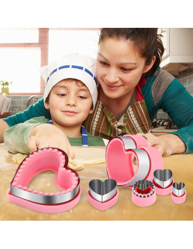 Juego de Cortadores de Galletas Corazón BakingWorld 6 Pcs