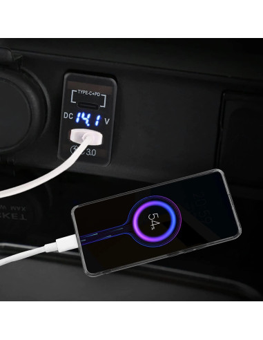 Cargador USB C Cllena con Carga Rápida 3.0 para Toyota