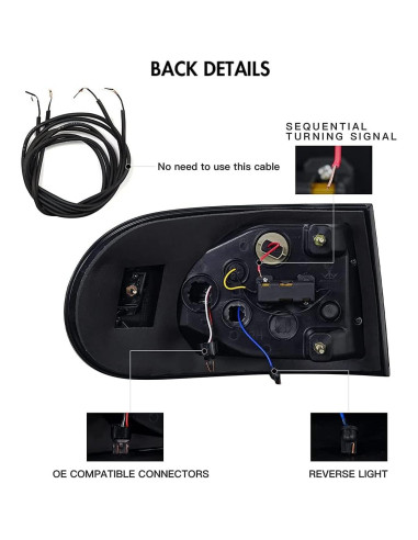 Luces Traseras LED T T-ABC Ahumado para Toyota FJ Cruiser 2006-2020