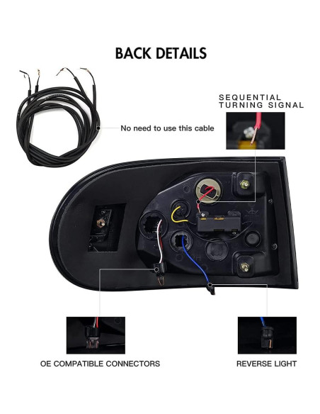 Luces Traseras LED T T-ABC Ahumado para Toyota FJ Cruiser 2006-2020 Luces Traseras LED T T-ABC Ahumado para Toyota FJ Cruiser 2006-2020